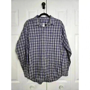 Patagonia Organic Cotton Purple and White Button Down Medium